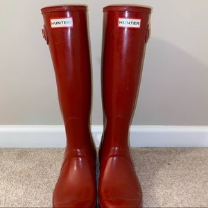 Red Tall Hunter Boots